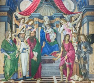 Madonna and Child enthroned with saints by Sandro Botticelli