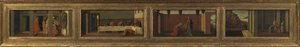 Scenes from the Life of Mary Magdalene (four predella panels - a. Christ teaching; b. feast in the house of Simon; c. Noli me Tangere; d. last moments of the Magdalene) by Sandro (after) Botticelli