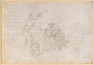 The Divine Comedy, Paradise IV. First Planetary Sphere (Moon Sky): Beatrice Explains to Dante the True Seat of the Blessed by Sandro Botticelli