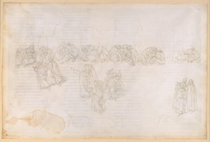 The Divine Comedy, Purgatorio XIII. Second Ring of Purgatory: Penance for Envy and Schadenfreude; Conversation with Sapia Salvani by Sandro Botticelli