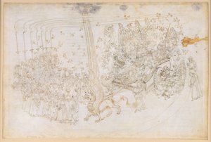 The Divine Comedy, Purgatorio XXX. The Earthly Paradise: Beatrice in the Triumphal Chariot by Sandro Botticelli