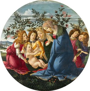 Madonna Adoring the Child with Five Angels by Sandro Botticelli
