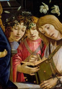Mary with the Child, John the Baptist, and Angels (detail). Around 1490