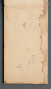 Sketchbook, Page 02: Figure in a Landscape with Dog by Sanford Robinson Gifford