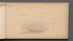 Sketchbook, page 04: Sea Scape with Color Notations by Sanford Robinson Gifford