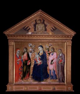 Virgin and Child with Sts. James, Philip, Anne and Mary Magdalene by Sano di also Ansano di Pietro di Mencio Pietro