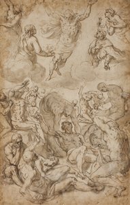 Saint Roch and the Virgin Interceding with Christ on Behalf of Plague Victims by Sante Peranda