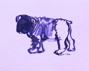 Abstract Purple Bulldog