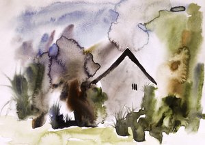Dreamy Watercolor House