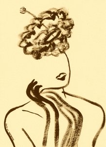 Elegant Curly Woman Profile