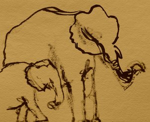 Elephant Mother and Calf