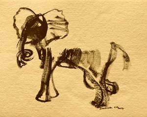 Expressive Elephant Drawing