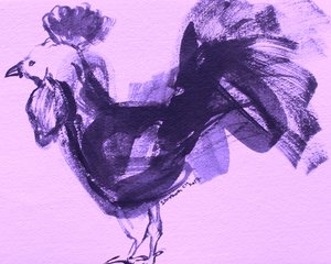 Expressive Purple Rooster
