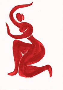 Flowing Red Nude