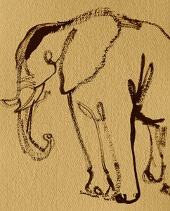 Minimalist Elephant Sketch