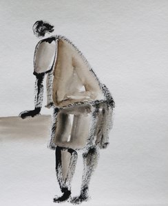 Minimalist Leaning Figure