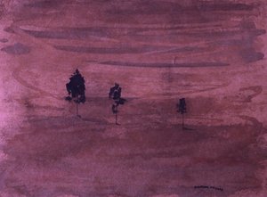 Minimalist Plum Landscape