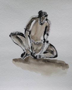 Pensive Crouching Figure