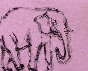Pink Elephant Sketch