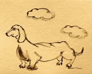 Playful Dachshund Sketch
