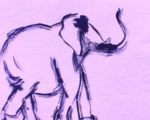 Purple Elephant Sketch