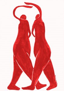 Red Dancers Embrace