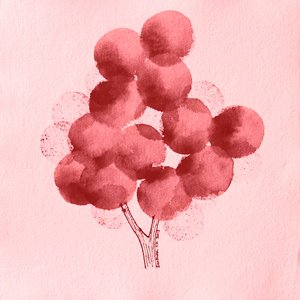 Red Watercolor Tree