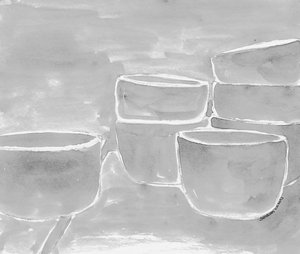 Stacked Gray Bowls