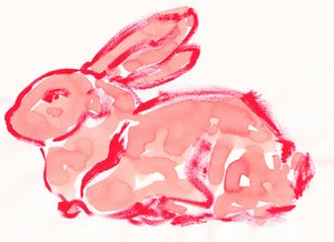 Vibrant Red Rabbit