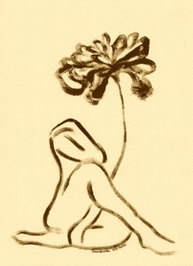 Woman and Lotus Bloom by Santhosh ch
