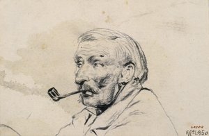 Head of a Man Smoking a Pipe by Santiago Rusiñol