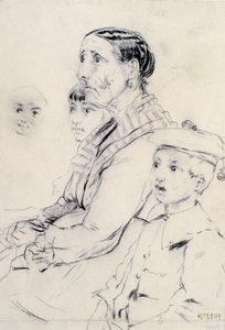 Study of a Woman and Children by Santiago Rusiñol
