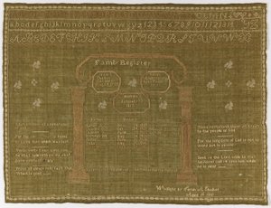 Family Register Sampler by Sarah A. Chalker