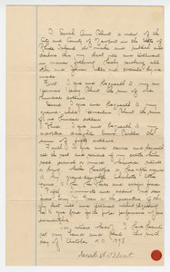 Last will and testament of Sarah Ann Blunt Crozley, October 1898 by Sarah Ann Blunt Crozley
