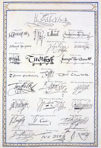 Reproduction of Signatures of the Tudors and Their Court from 