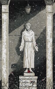 St Francis in the Snow, 2023 by Sarah Drummond