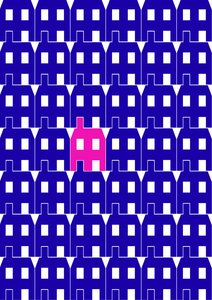 Blue Paper House, Large, 2020