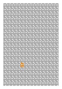 Grey Paper House Repeat Print, 2014