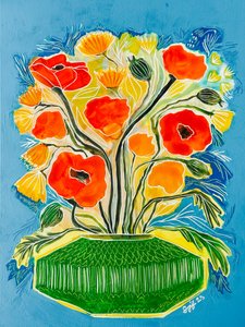 Vibrant Poppy Bouquet by Sarah Fitzgerald