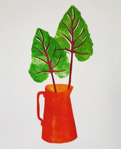 Red jug with leaves by Sarah Thompson Engels