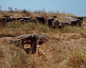 Nuragic culture: ruins of the prenuragic city on the megalithic site of Anghelu Ruju: the central tower