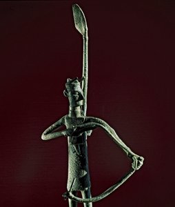Nuragic Culture: Statuette of Warrior Pulling a Bronze Bow by Sardinia Nuragic Civilization