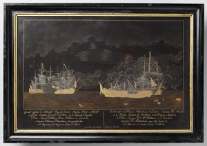 Battle Between the Dutch Frigates Castor, Captain Pieter Melvill and Briel, Captain Gerard Oorthuis and the English Frigates by Sasaya