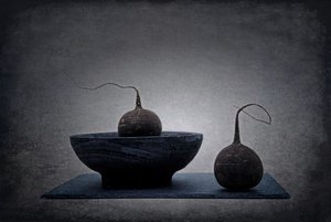 Moody Radish Still Life by Saskia Dingemans