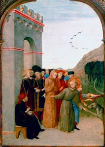 Saint Francois of Assisi speaking with the wolf of Gubbio (detail)