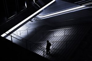 Lone Figure Shadows by Satoshi Hata