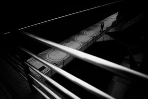 Solitary Man Urban Walkway
