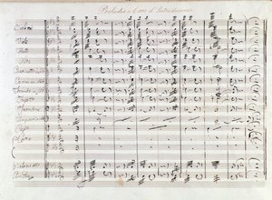 First page of the prelude of the opera Il bravo by Mercadante (1842) by Saverio Mercadante