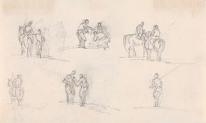 Six Studies of Figures on Horses by Sawrey Gilpin