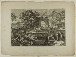 Christ and His Disciples with a Triumphal Arch in the Distance